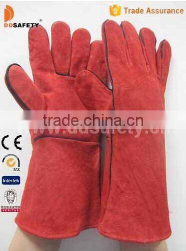 DDSAFETY 2017 New Style Welding Gloves For Welders Long Leather Gloves Cow Split Glove