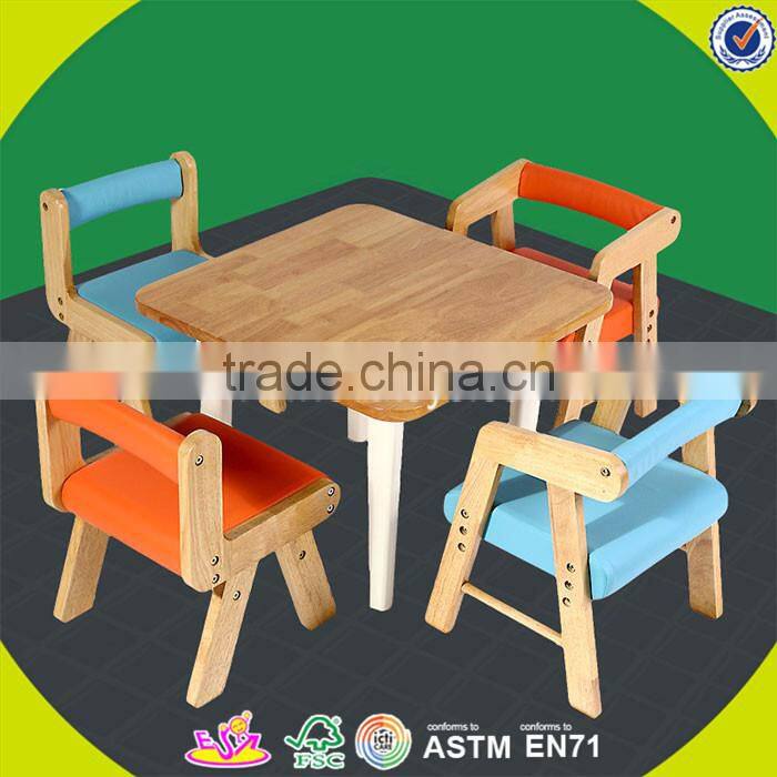 Wholesale cute style baby wooden table and chairs household top quality wooden table and chairs set W08G092