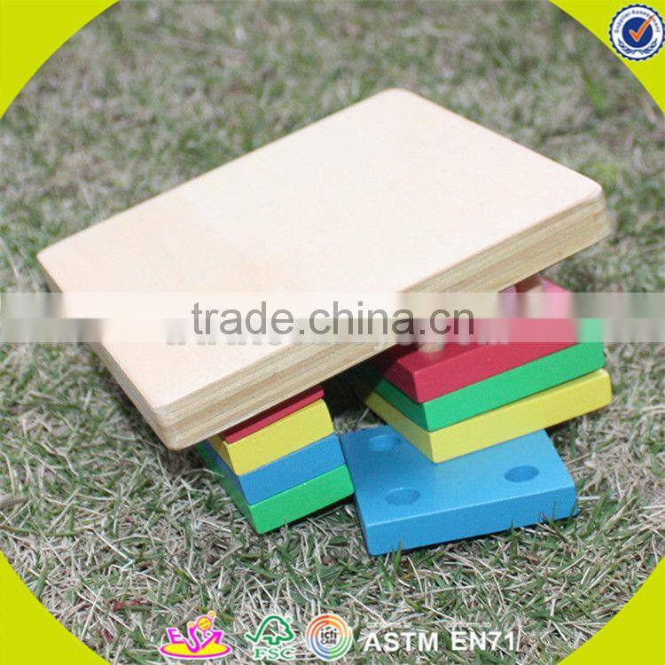Wholesale funny kids wooden shape sorter blocks stacking toy hot sale toddler wooden blocks toy toy W13D107