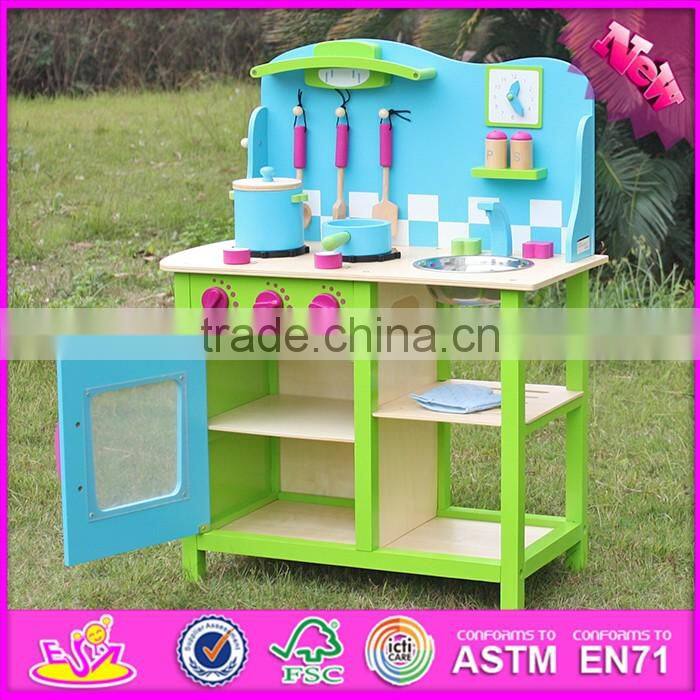 2016 Best sale preschool pretend play wooden boys toy kitchen W10C181