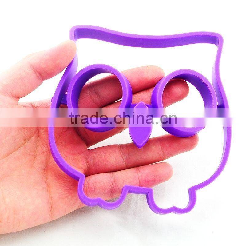 Unique silicone egg cook ring owl shaped fried egg molds pancake maker