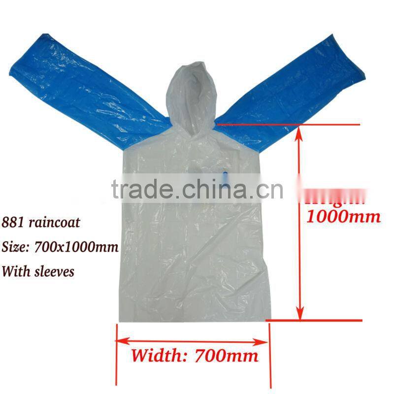 blue disposable raincoat for sport events