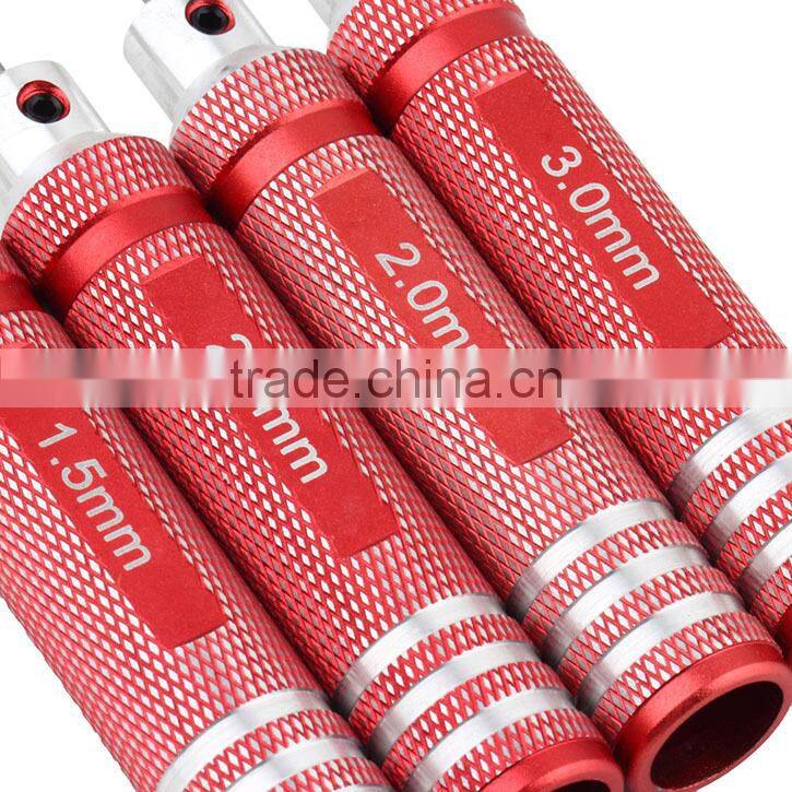 Hex Head Screw 4 Screw Driver Bit Tool Kit Screw Pile Driver For RC Helicopter Plane Red