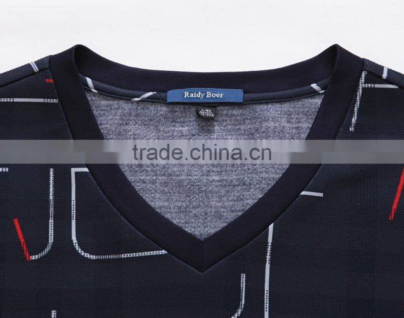 Raidyboer Men's printed long sleeve t shirt with V neck Raidyboer