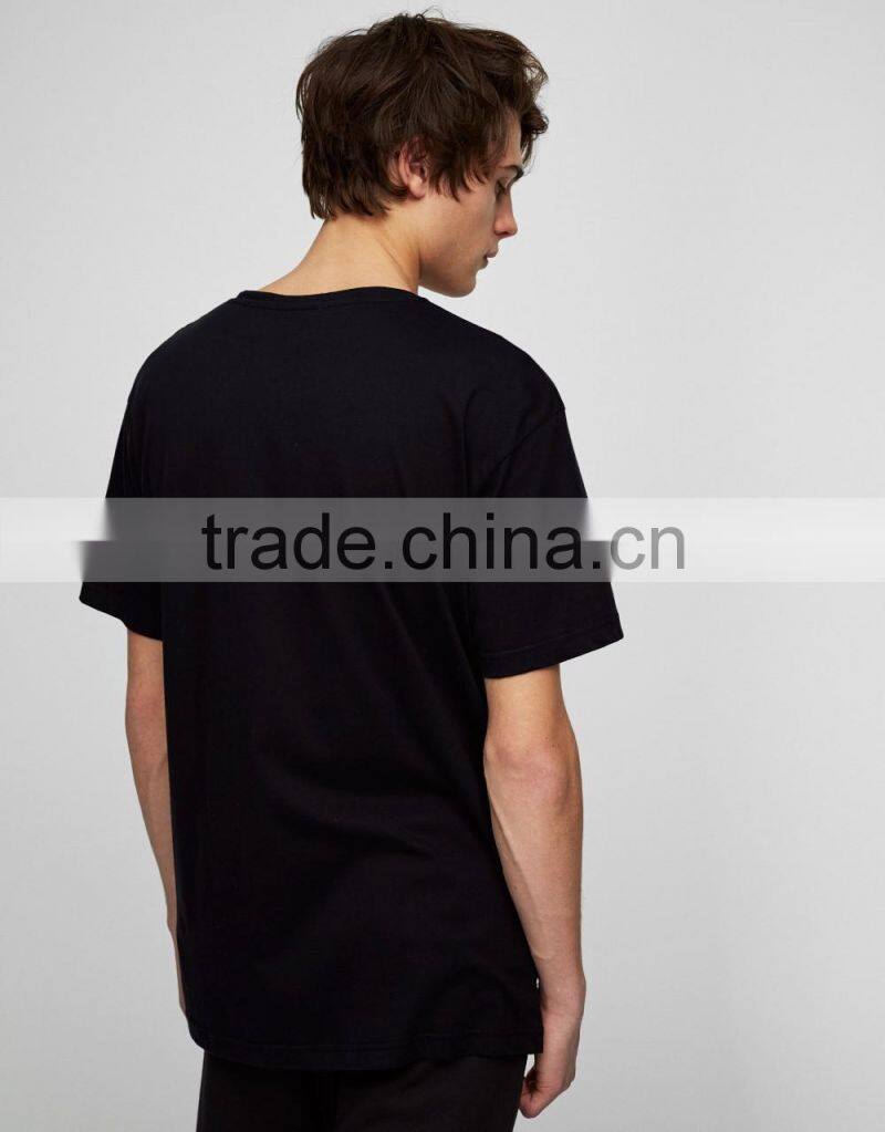100% cotton fashion design custom printing shirts mens black t-shirt