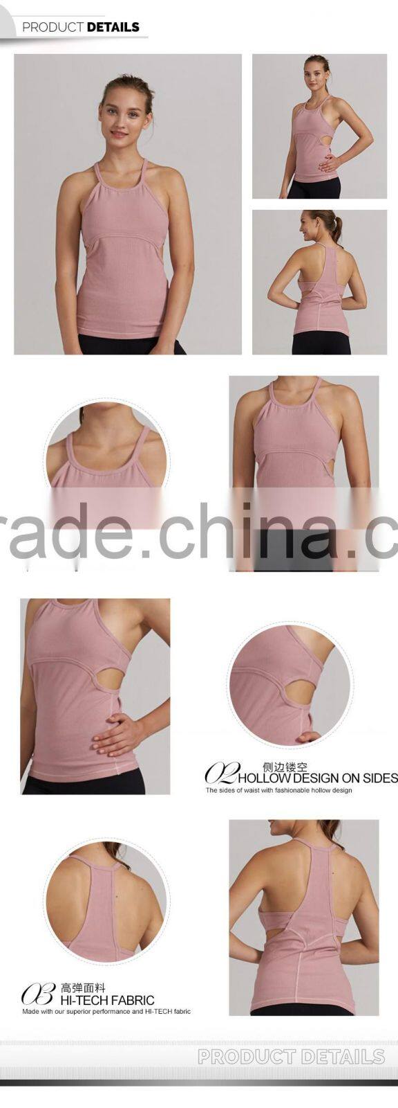 Wholesale Custom Made Girls Casual Fancy Yoga Stringer Tank Top Running Gym Singlets