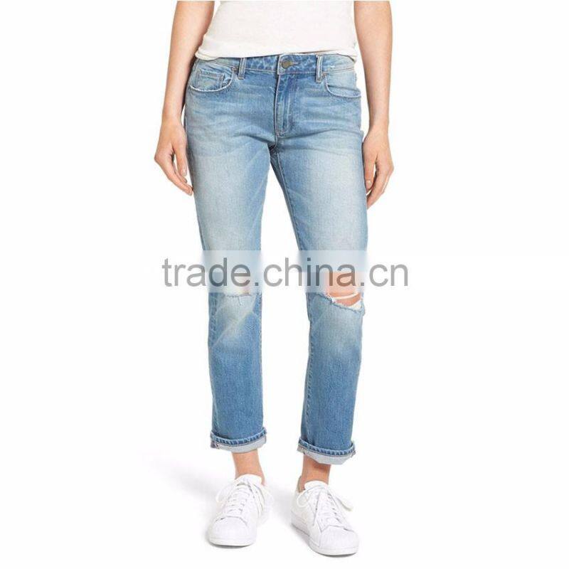 Brigitte Distressed Crop Boyfriend Jeans