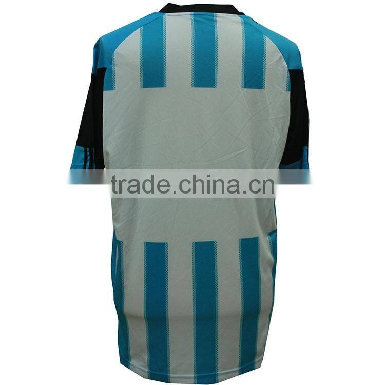 high-quality classic blue and white soccer uniforms