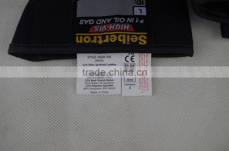 CE 4543 anti cut slash proof impact safety gloves, oil and gas safety cut resistant rubber gloves