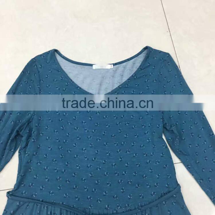 Women cheap long sleeve dot print dress stock apparel