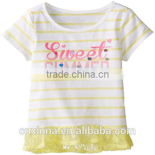 The Children's Place Little Girls' Short-Sleeve Stripe Ruffle Top