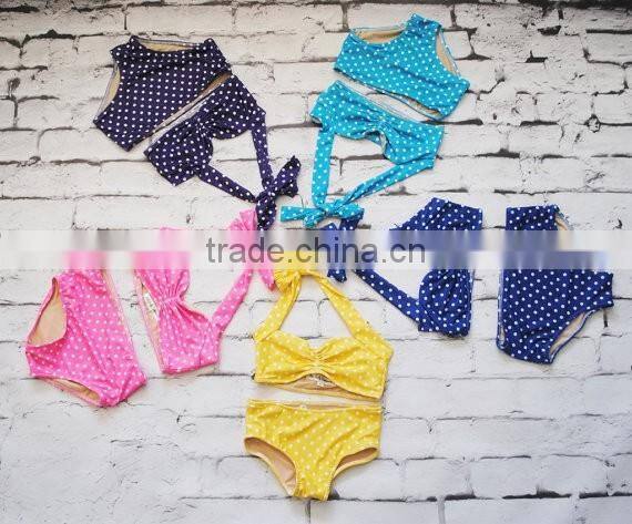 Amercian girl summer beach wear bikini two piece swimsuit kids beautiful model dresses