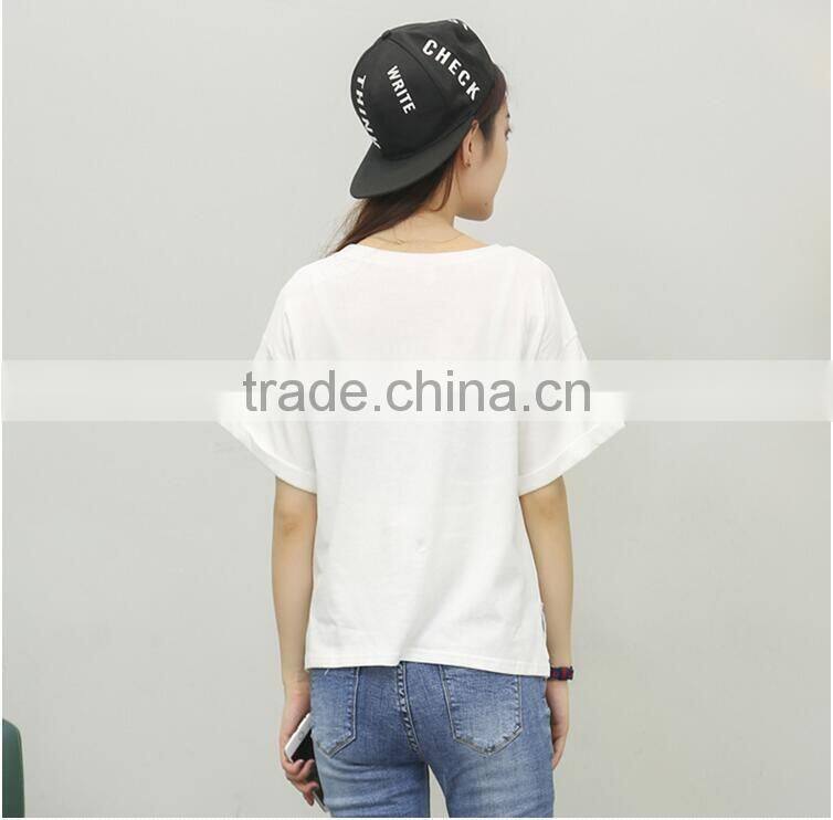 Han edition leisure of lovely idea wacky embroidery patch dinosaur loose short sleeve T-shirt girl summer hitting scene