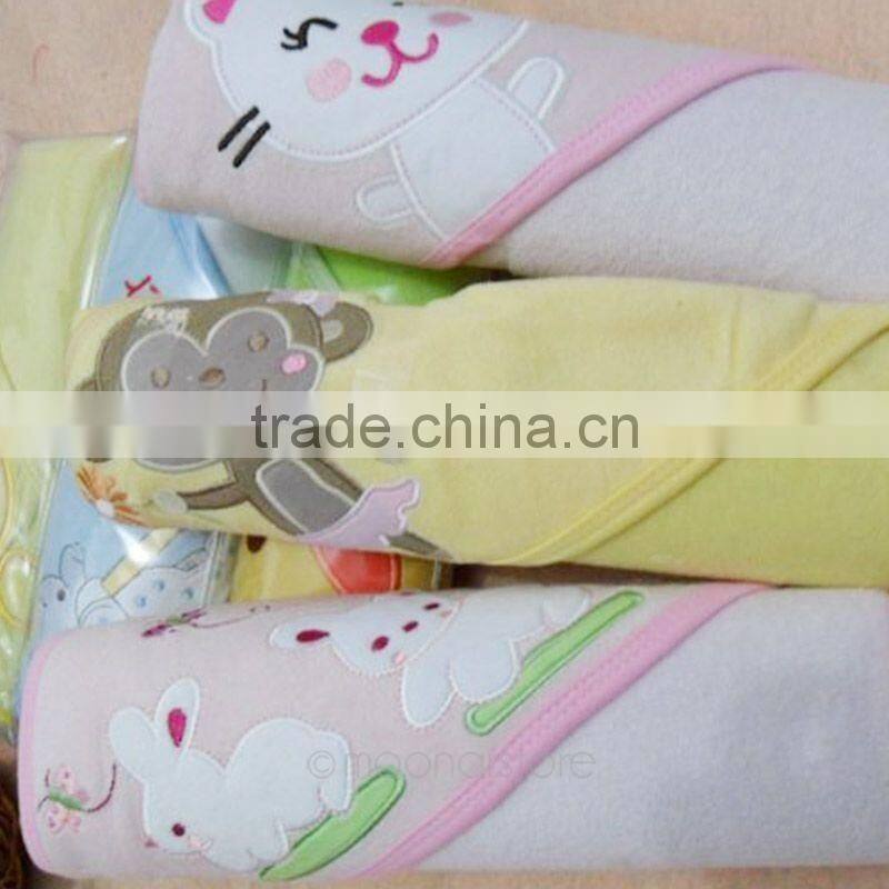 Custom animal design baby hooded towel poncho