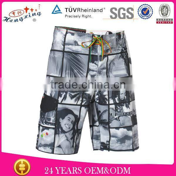 100% Polyester Fabric Custom Design Your Own Mens Board Surf Shorts