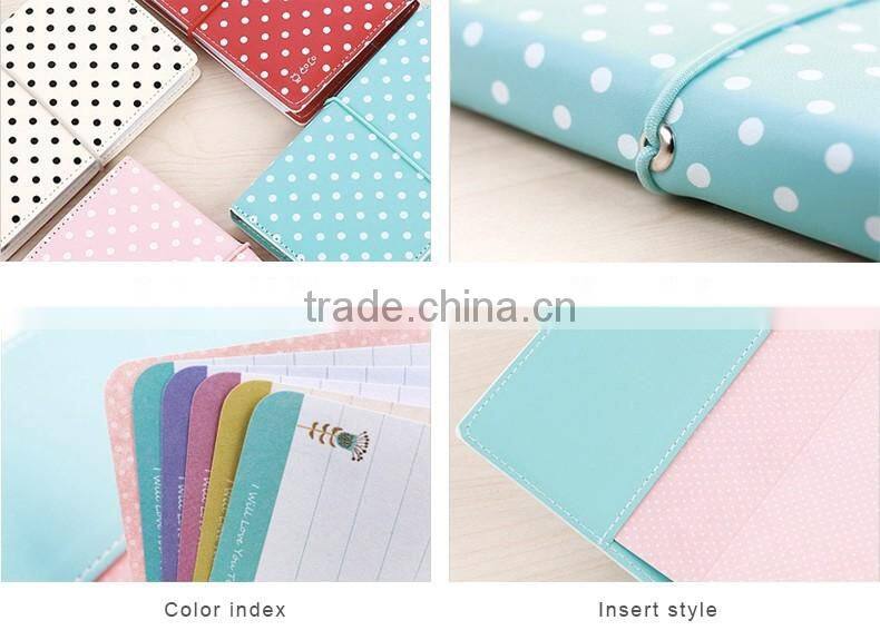 faux leather cover traveling planner with elastic customizable logo person diary planner/organzier