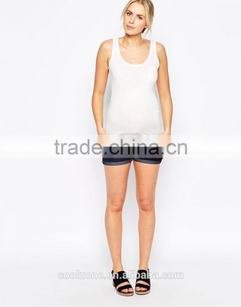 Regular fit scoop neck jersey tank top wholesale maternity clothes