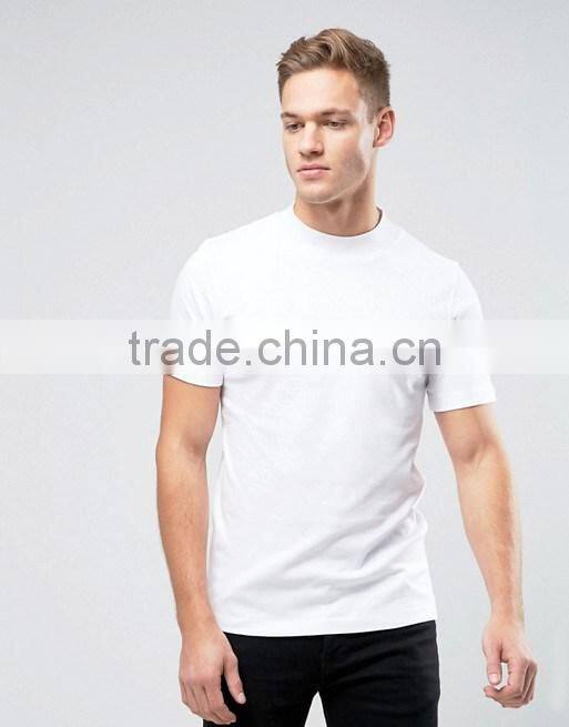 Comfortable slim fit high quality o neck short sleeve white t-shirt for men
