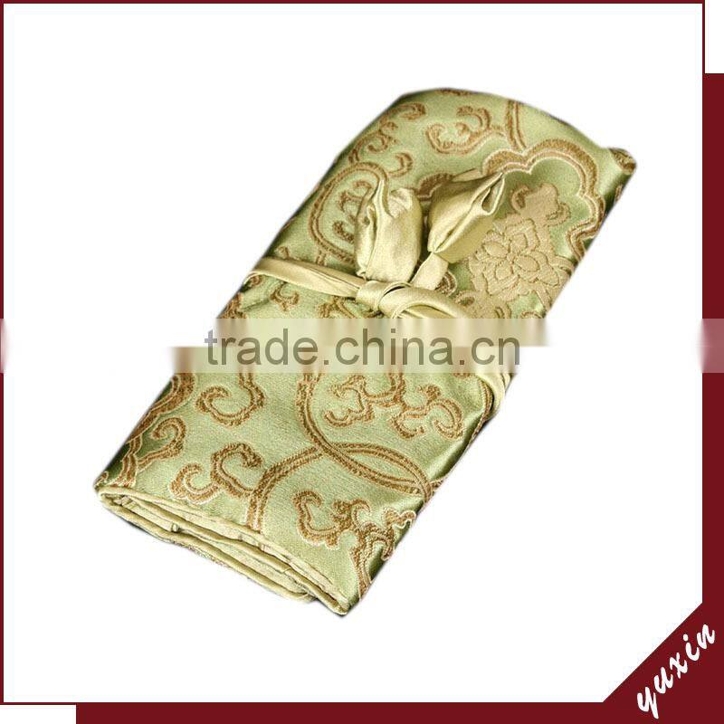 Chinese Factory Wholesales Stock Brocade Big Size 19*27CM Jewelry Roll Pouch JR029