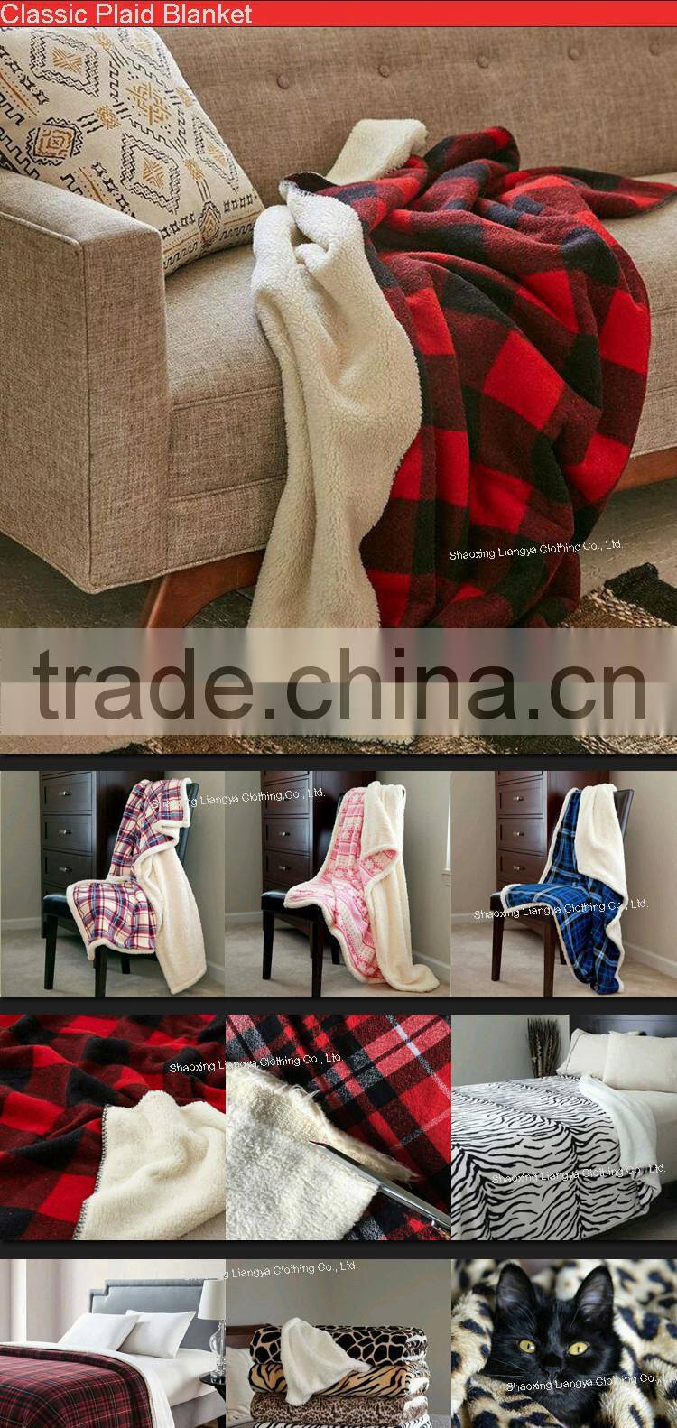 fleece plaid printed new design multicolor knitted sherpa children baby rag girl beach travel thick made throw blanket