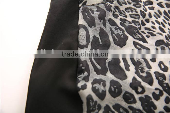 new arrival leopard pattern printed ladies loose chiffon style blouse