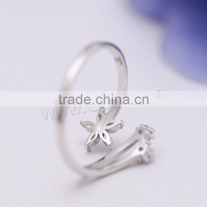 Cubic Zirconia Sterling Silver flower fashion ring finger rings photos fashion couples finger ring