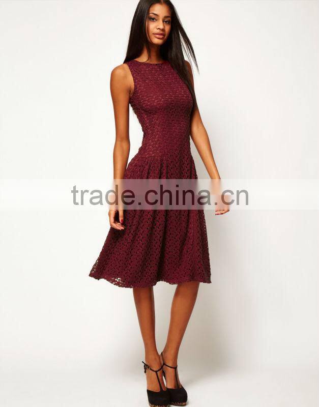 Midi Dress In Crochet Lace