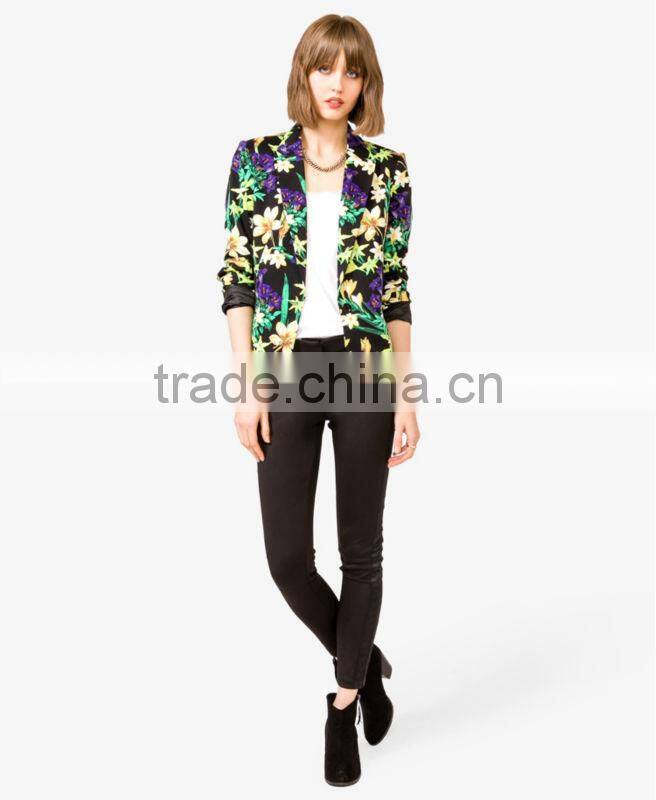 Tropical Flower Knit Blazer