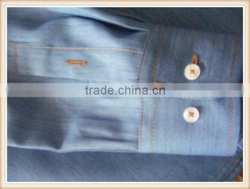 2016 CUSTOM men Elephant embroidered denim shirts