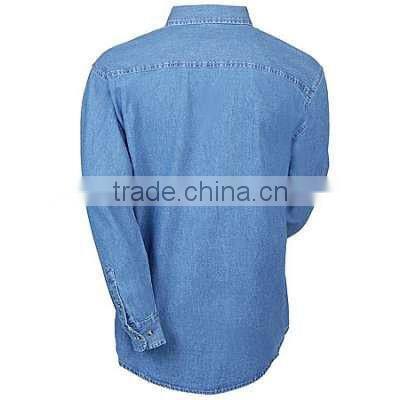 2014 garment factory denim jean fabric long sleeve shirts