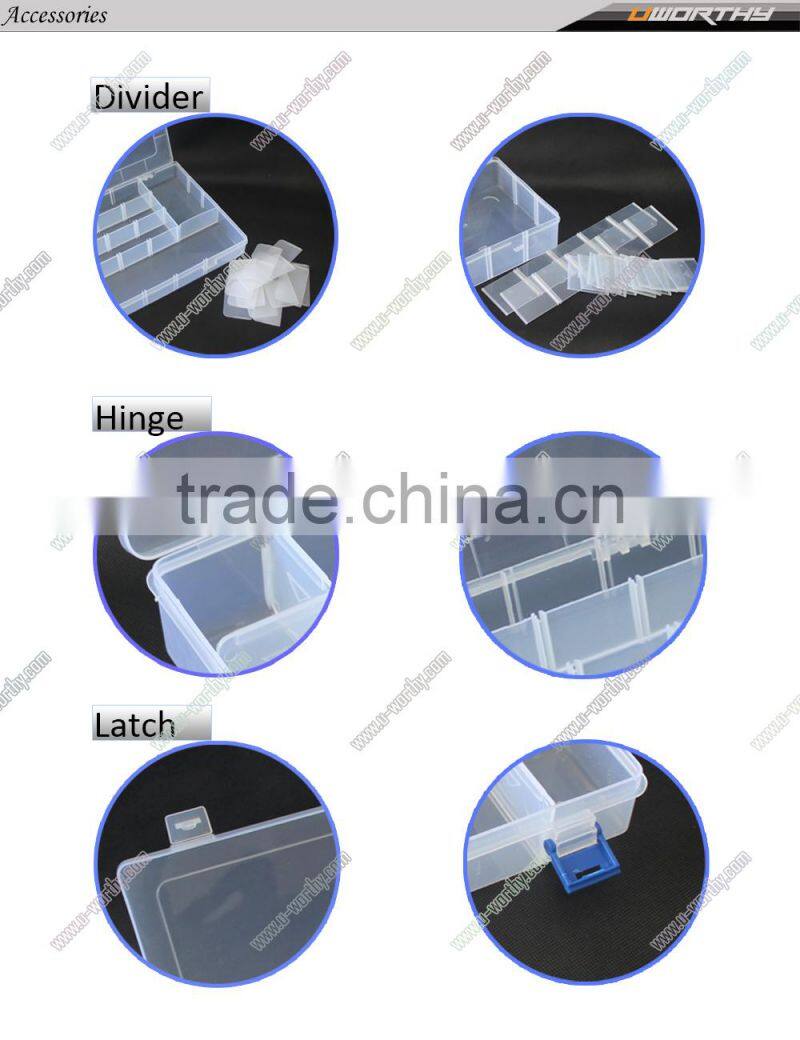 15 Compartments Hard Plastic Transparent Jewelry Storage Box Organizer with Removable Dividers