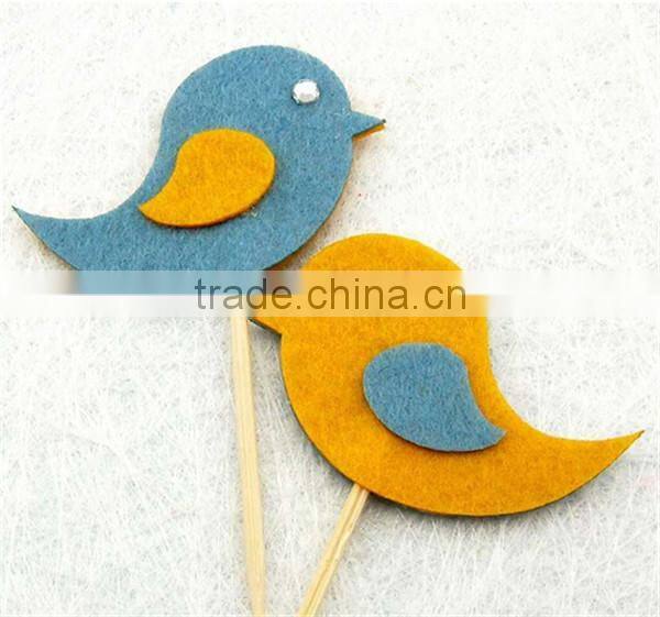 10 Handmade Felt Bird Cupcake Topper Cake Decorations Birthday Baby Shower
