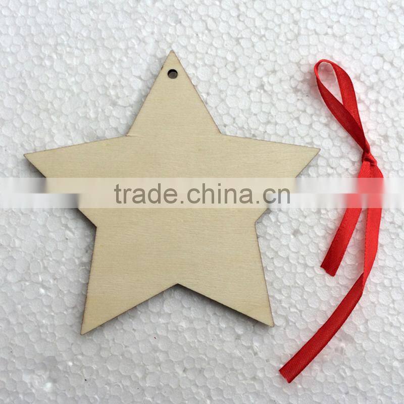 Christmas Ornament Hanging Decoration DIY Carving Star Wood Craft