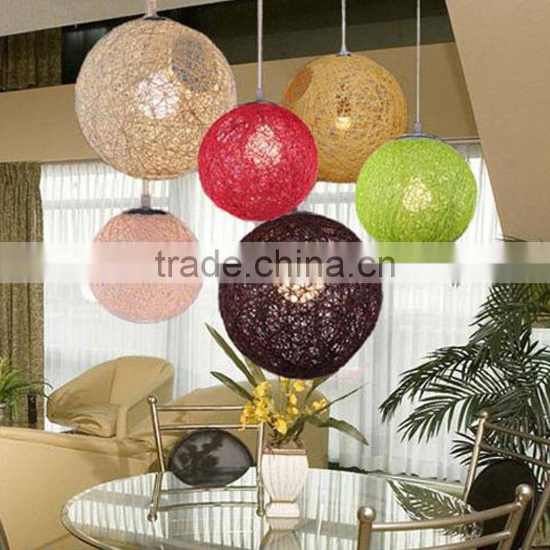 Hemp rope ball rattan art ball ceiling lamp