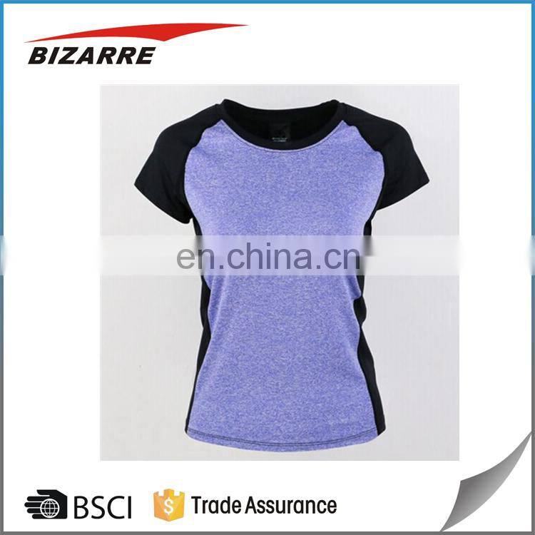 Women short sleeve plain fitted t shirts dry fit