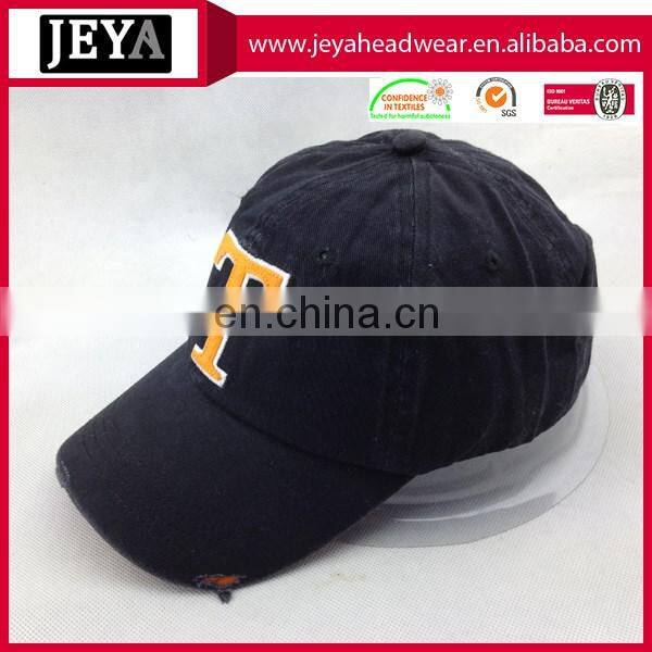 Wholesale washed cotton sportl hat pre curved visor