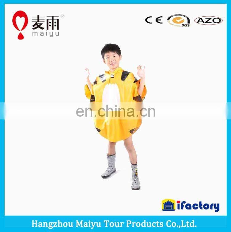 Custom Design Colorful Polyster Children Raincoat