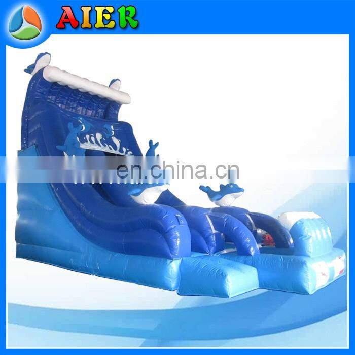 2017 Aier hot Popular styles and fashion cheap pvc dolphin themed inflatable slide