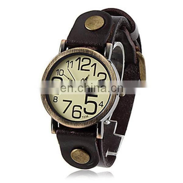 2014 Yiwu Manufacturer Directly Sale Genuine Leather Watch