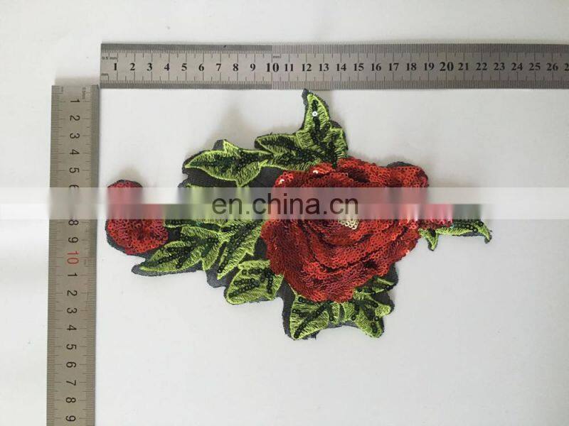 top fashion Sew on 3D Sequin beads logo letter patches