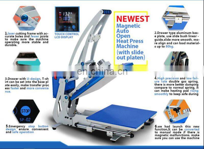 cheap t shirt auto heat press transfer printing machine