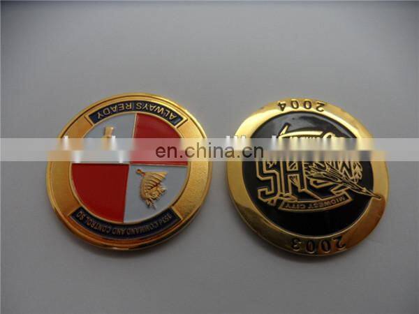 Customized die-casting soft enamel 2D logo challenge coin