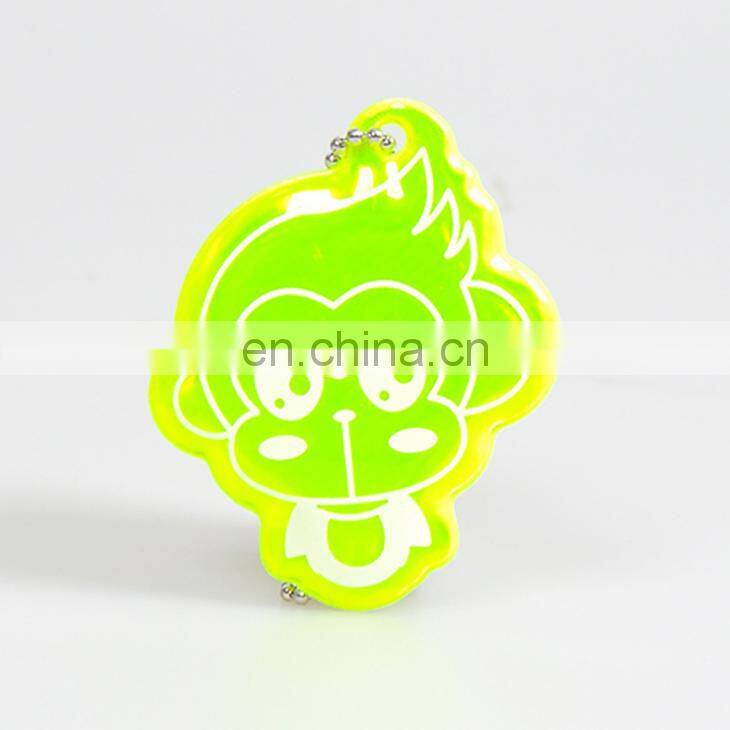 Wholesale Children's Toys Safty Use Funny Monkey Design Custom Pvc Reflective Keychain