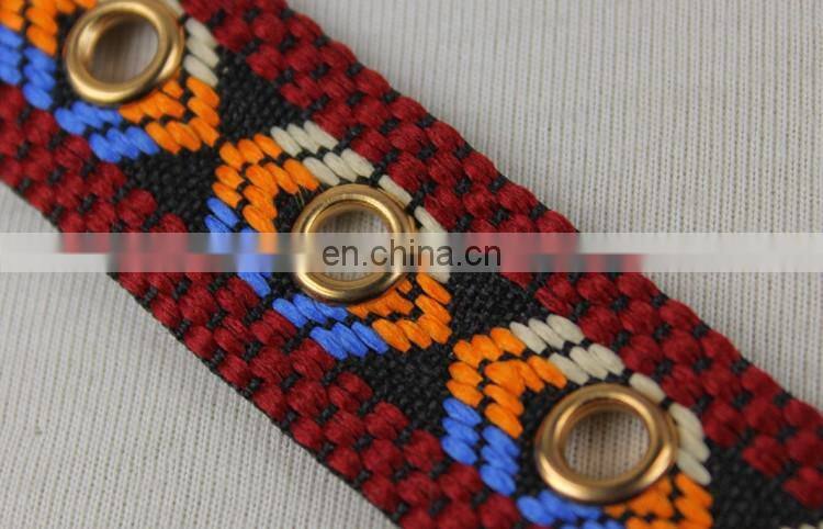 Hot sale jacquard ethnic eyelet tape for garment