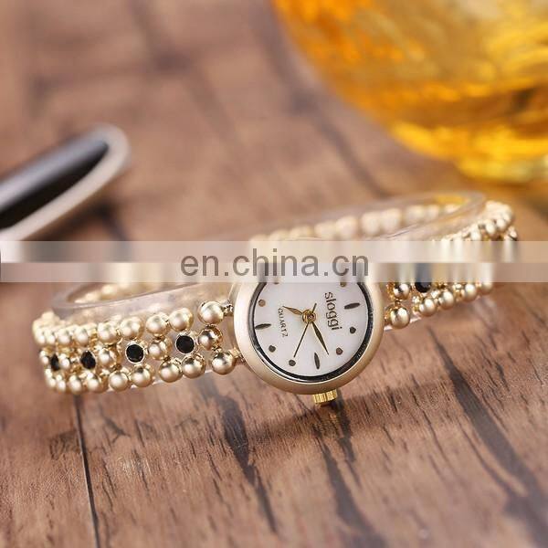 Newest style fancy gold watch wrist watch women