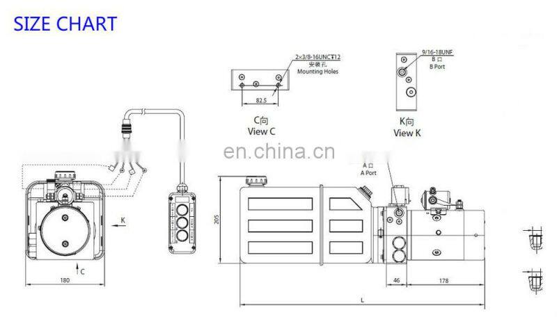 12v hydraulic power unit pack for tipping trailer
