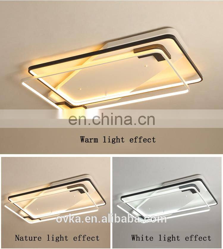 Simple modern led ceiling light three colors and dammable with remote control