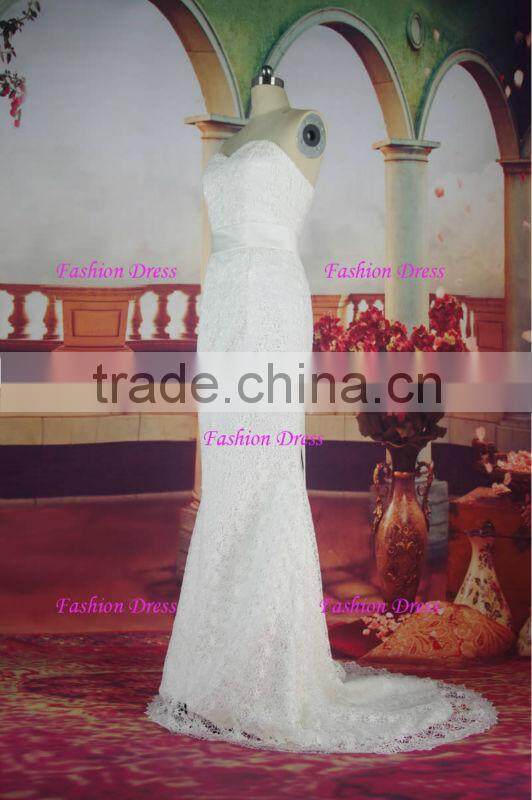 Beautiful Elegant New Lace Sweetheart Neckline Real Picture Wedding Dress Lace