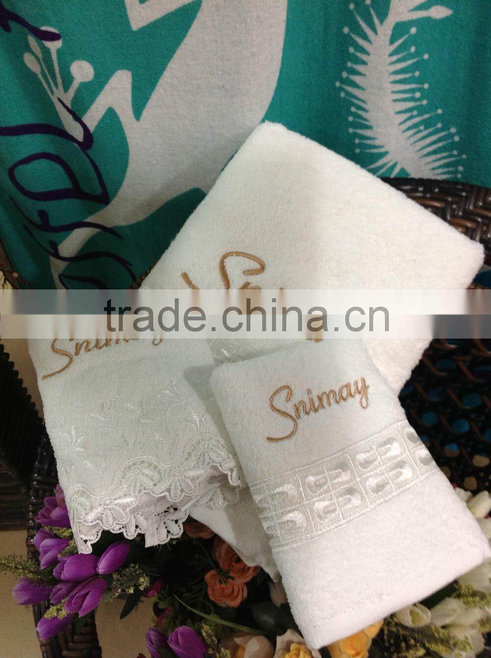 Memorable Gift Voile Lace Towels100% Chinese Cotton
