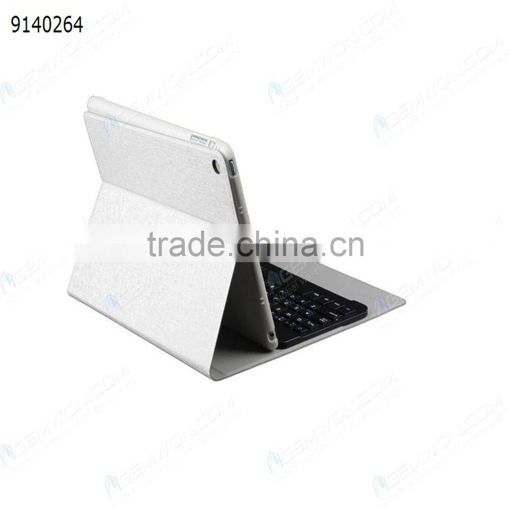 bluetooth keyboard for iPad Air,white Plastic keyboard+ PU 360 Degree Rotating Cover with Removable
